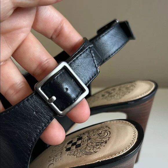 Vince Camuto Black Peep-Toe Heels - Picture 7 of 8